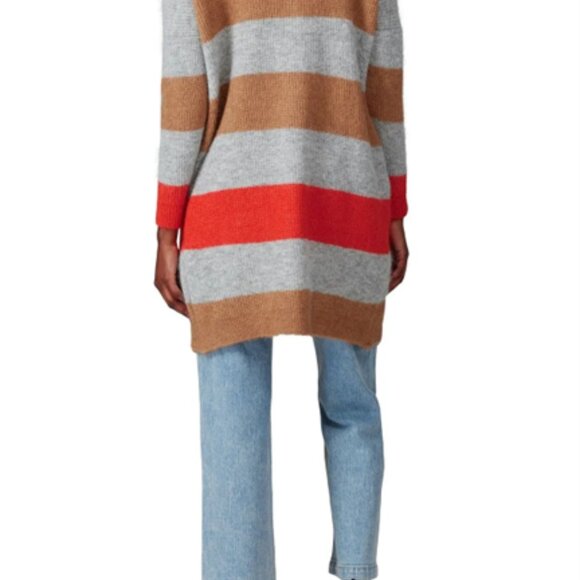 $323 SITA MURT long cardigan sweater alpaca blend striped 38 / M - Picture 6 of 14